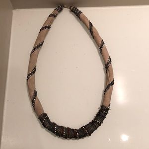 Jeweled Suede Necklace
